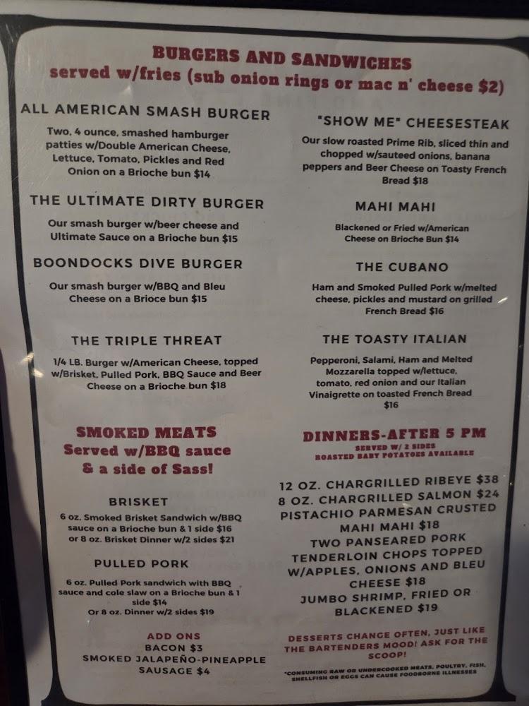 Boondocks Dive Bar-BQ Menu image 3